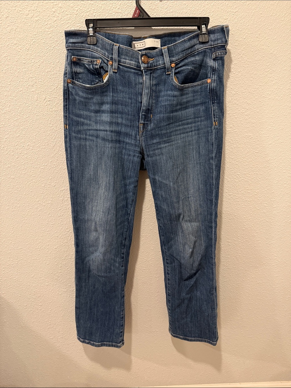 AYR Bomb Pop Medium Blue Denim Jeans with Copper Button